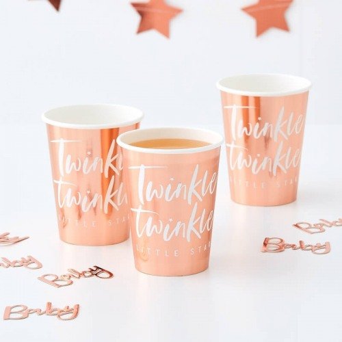 Rose Gold Baby Girl Shower - Twinkle Paper Cups